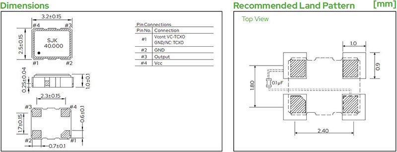 SJK-8W-SMD3225-TCXO-Dimensions