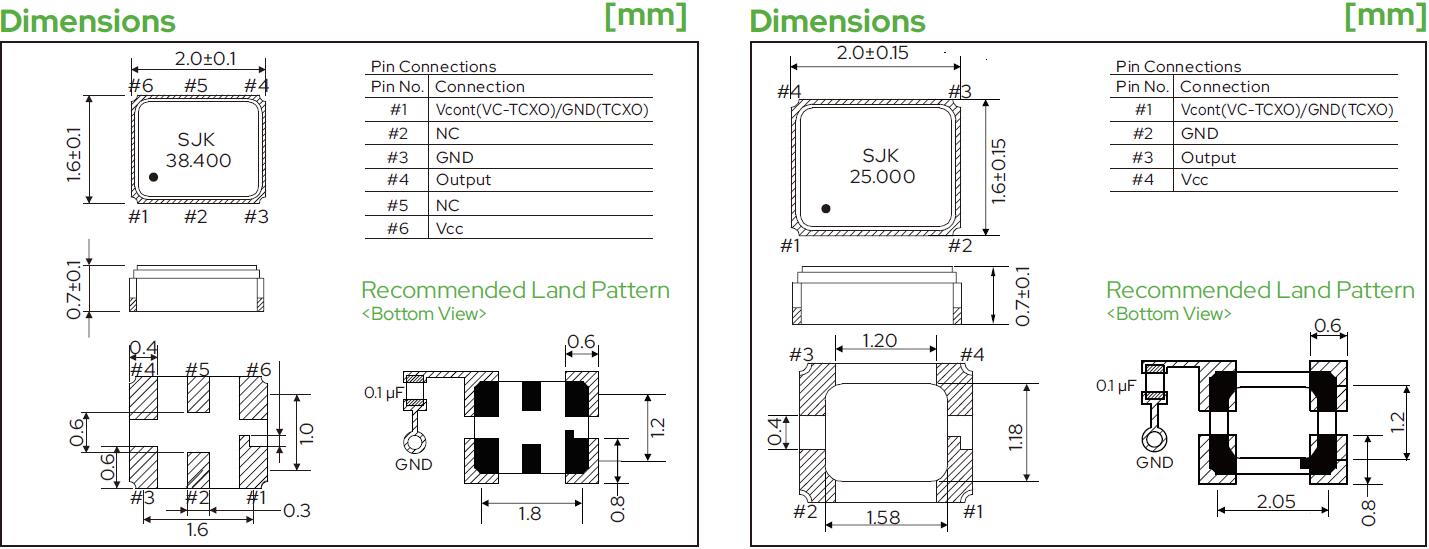 SJK-7X-SMD2016-TCXO-Dimensions