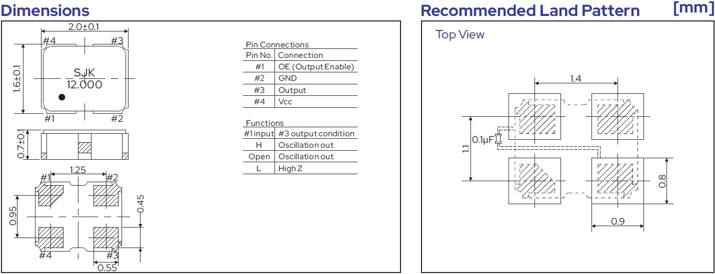 SJK-1N-SMD2016-Crystal-Oscillator-Dimension