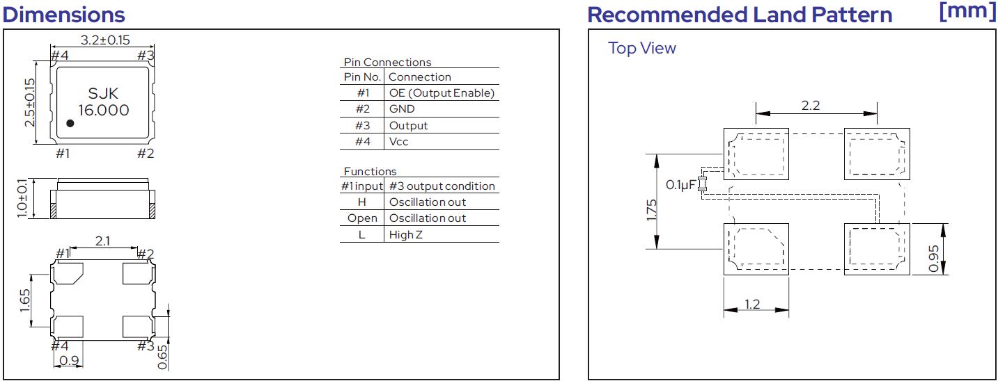 SJK-3N-SMD3225-Crystal-Oscillator-Dimension